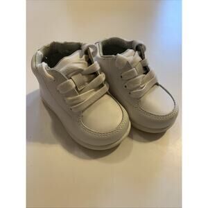 Smart Step Infant Toddler 3 White Leather Lace Up Walking Shoes